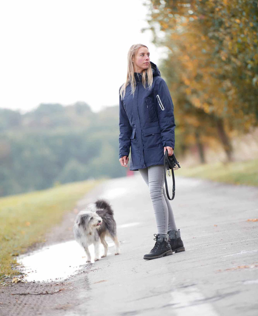 Owney Dames Winterparka Albany Marine-Grey S