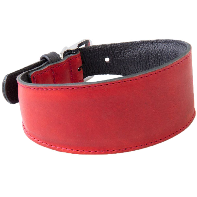 Das Lederband Vancouver Windhonden Halsband Rood / Zwart