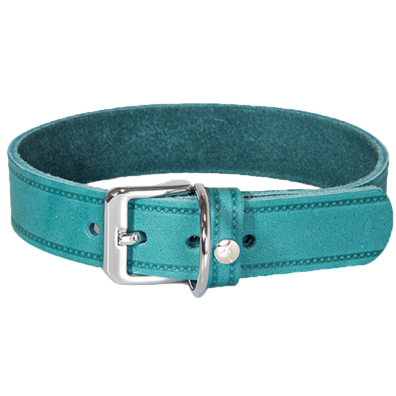 Das Lederband Weinheim Halsband Petrol 27/12 Das Lederband Weinheim Halsband Petrol 27/12