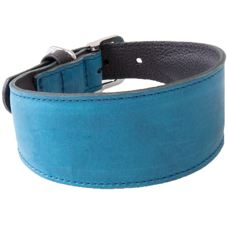 Das Lederband Vancouver Windhonden Halsband Petrol / Zwart