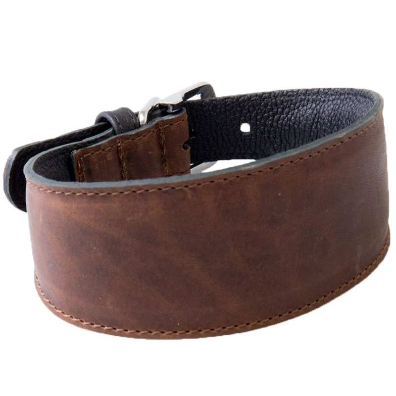 Das Lederband Vancouver Windhonden Halsband Mokka / Zwart